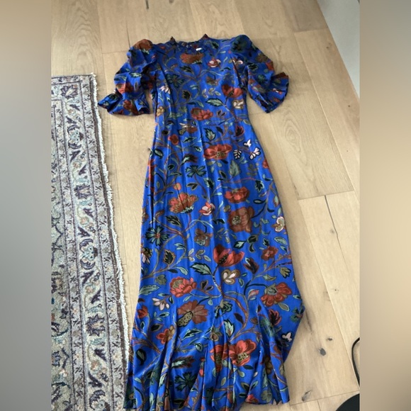 RHODE Blue Floral Midi Dress - Picture 1 of 2